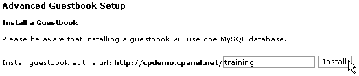 Installing the Advanced Guestbook
