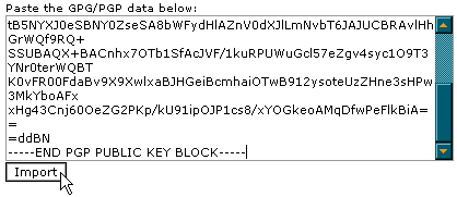 Importing a key